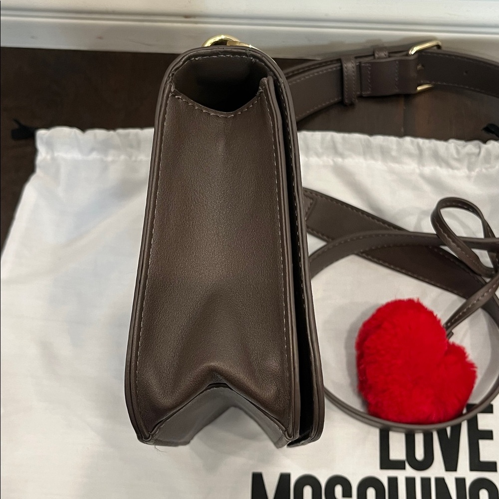 Love Moschino Taupe/Brown Crossbody Bag with Gold Logo - Picture 11 of 14